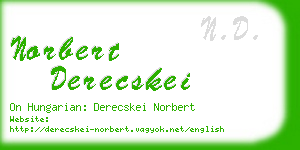 norbert derecskei business card